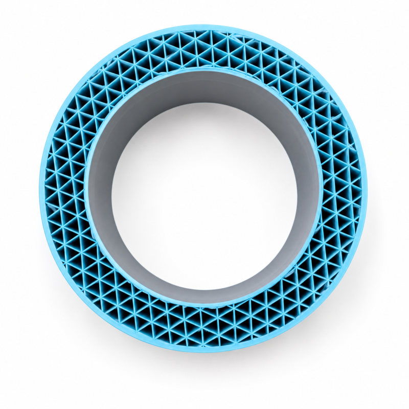 Large 9-inch Rare Form Works yoga wheel, blue lattice with grey inner roll surface